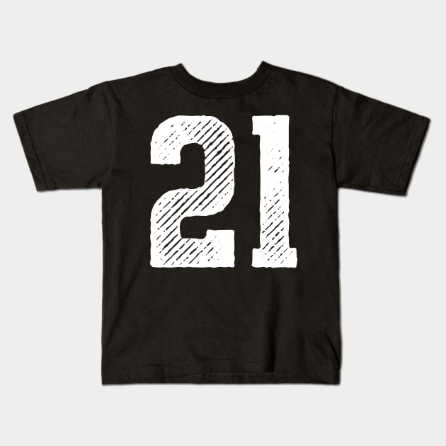 Rough Number 21 Kids T-Shirt by colorsplash